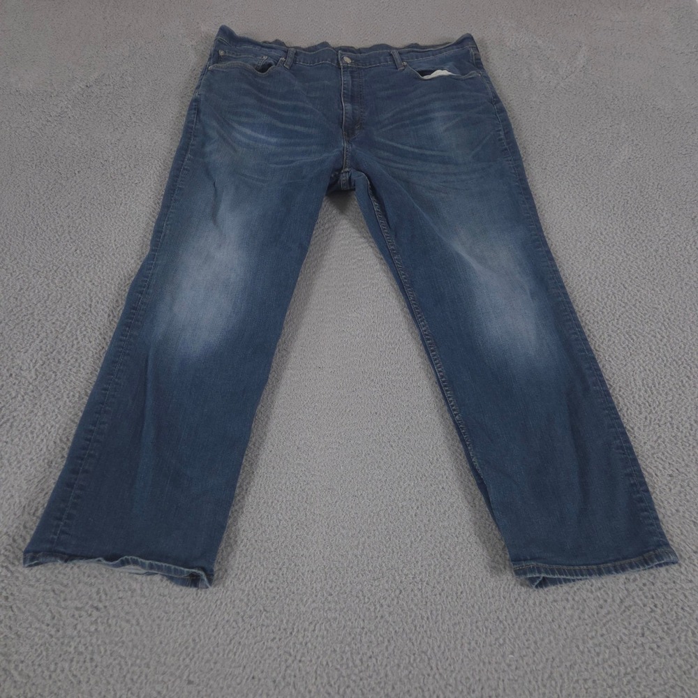 Levi's Jeans Mens 44x32 Blue 559 Relaxed Straight Stretch Denim Medium Wash